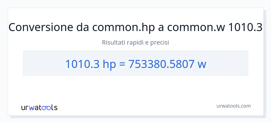 Conversione da 1010.3 potenza a watt