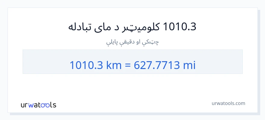 1010.3 کیلومتره ته میلونه بدلون