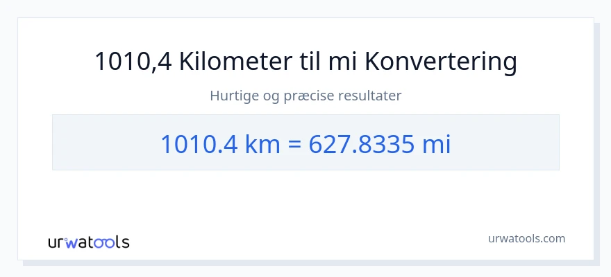 1010.4 kilometer til miles konvertering