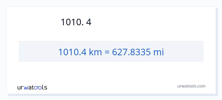 1010.4 કિલોમીટર થી માઇલ રૂપાંતર