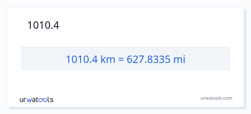 1010.4 կիլոմետրեր-ից մղոններ փոխակերպում