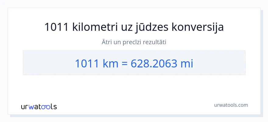1011 kilometri uz jūdzes konversiju