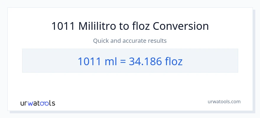 1011 mga mililitro patungong mga onsa ng likido na conversion