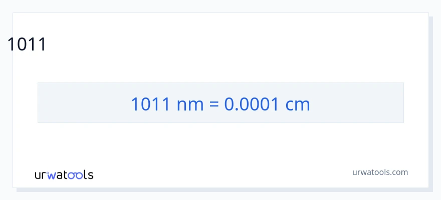 1011 ন্যানোমিটার থেকে সেন্টিমিটার রূপান্তর