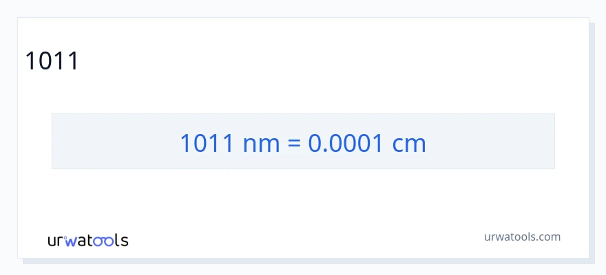 1011 նանոմետրեր-ից Սանտիմետրեր փոխակերպում