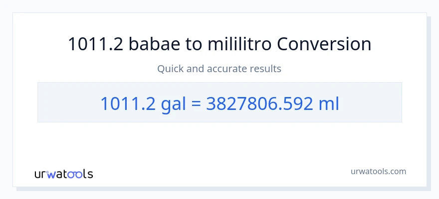 1011.2 Mga galon patungong mga mililitro na conversion