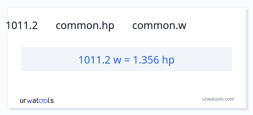 تبدیل 1011.2 وات به اسب بخار