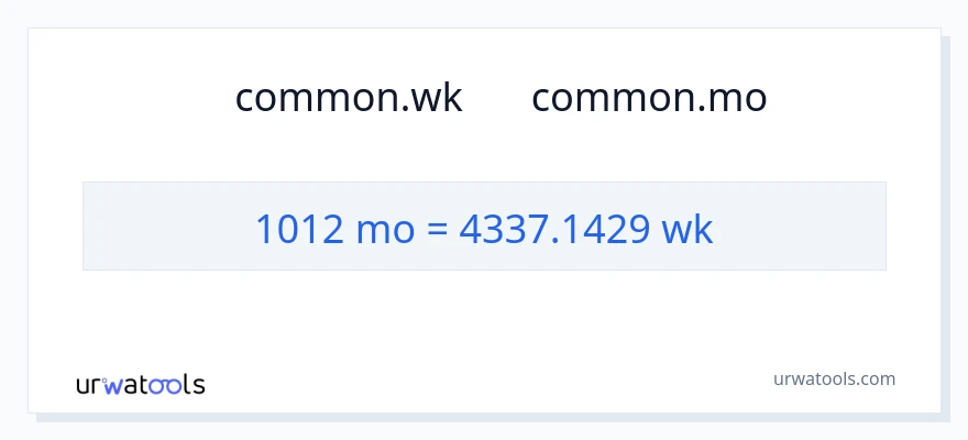 تبدیل 1012 ماه‌ها به هفته‌ها
