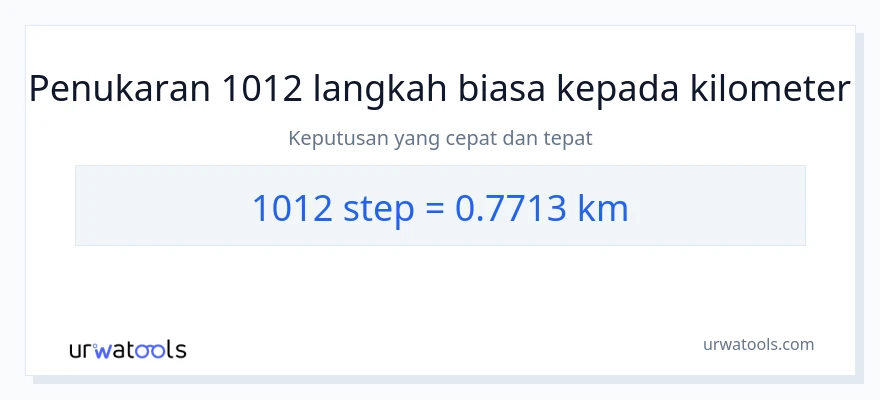 1012 steps to Kilometer conversion