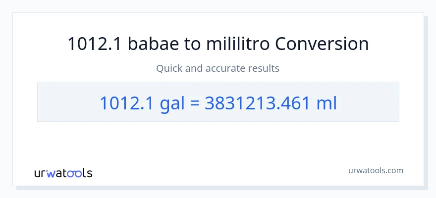 1012.1 Mga galon patungong mga mililitro na conversion