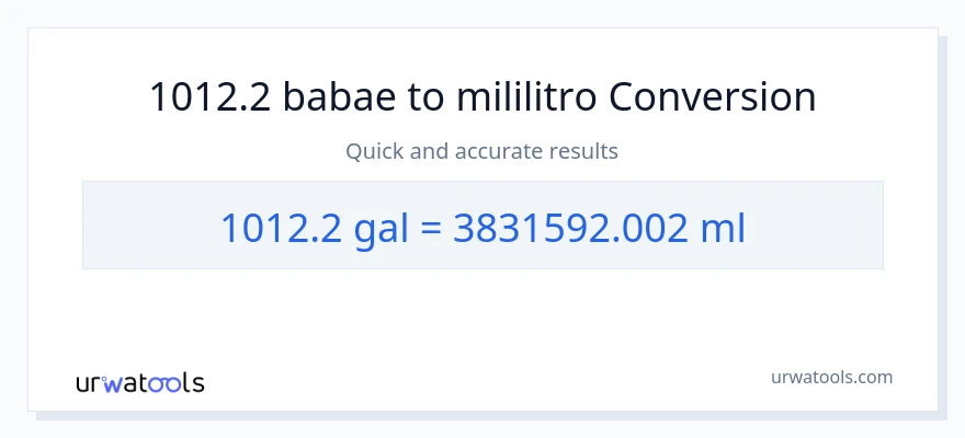 1012.2 Mga galon patungong mga mililitro na conversion