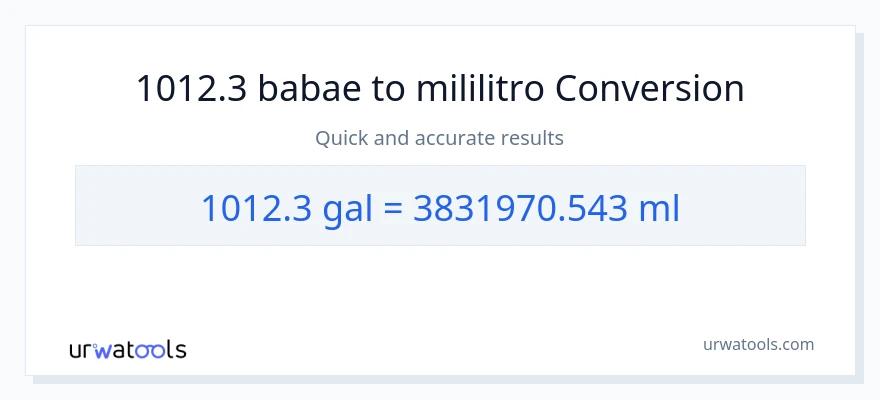 1012.3 Mga galon patungong mga mililitro na conversion