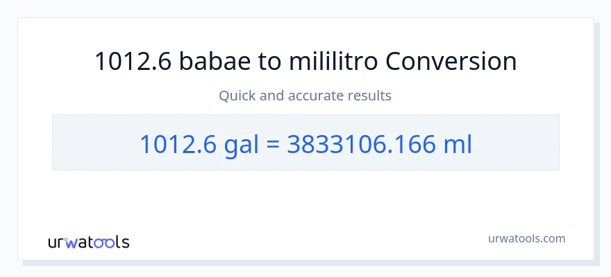 1012.6 Mga galon patungong mga mililitro na conversion