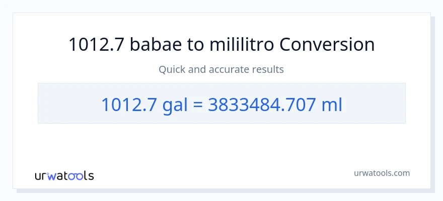1012.7 Mga galon patungong mga mililitro na conversion
