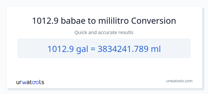 1012.9 Mga galon patungong mga mililitro na conversion