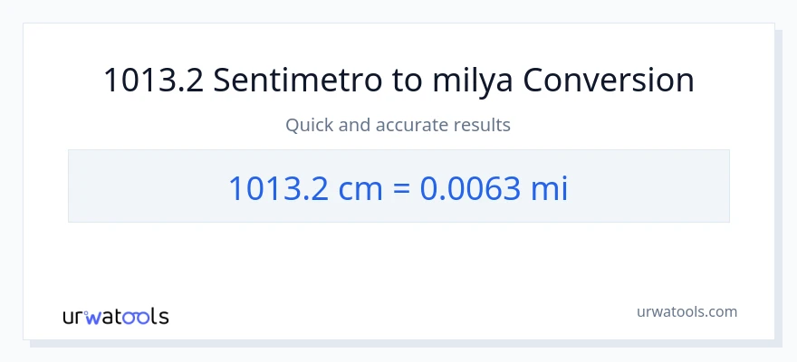 1013.2 Mga Sentimetro patungong milya na conversion