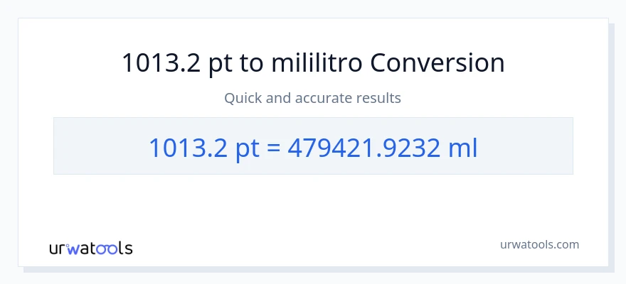 1013.2 Pints patungong mga mililitro na conversion