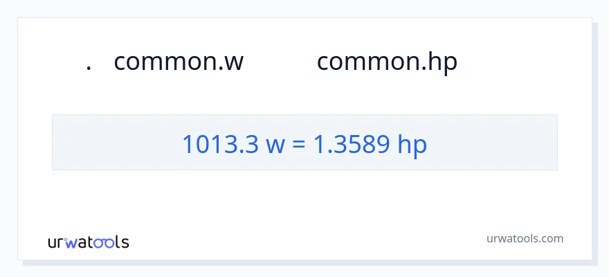 1013.3 ওয়াট থেকে অশ্বশক্তি রূপান্তর