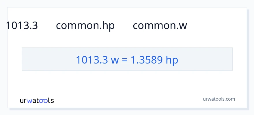 تبدیل 1013.3 وات به اسب بخار