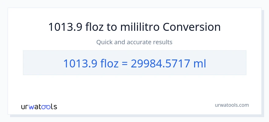1013.9 mga onsa ng likido patungong mga mililitro na conversion
