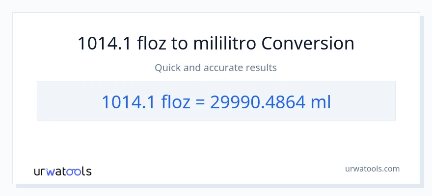 1014.1 mga onsa ng likido patungong mga mililitro na conversion