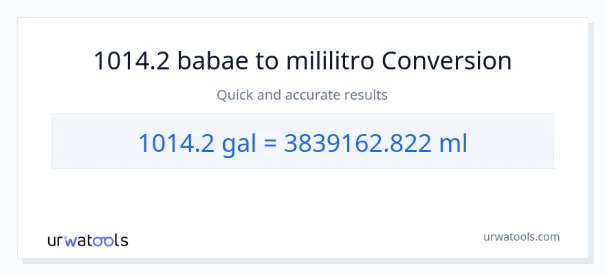 1014.2 Mga galon patungong mga mililitro na conversion