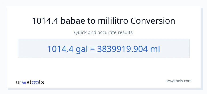 1014.4 Mga galon patungong mga mililitro na conversion