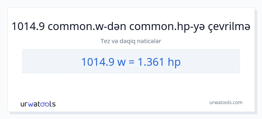 1014.9 vatt-dən at gücü-ə çevrilmə