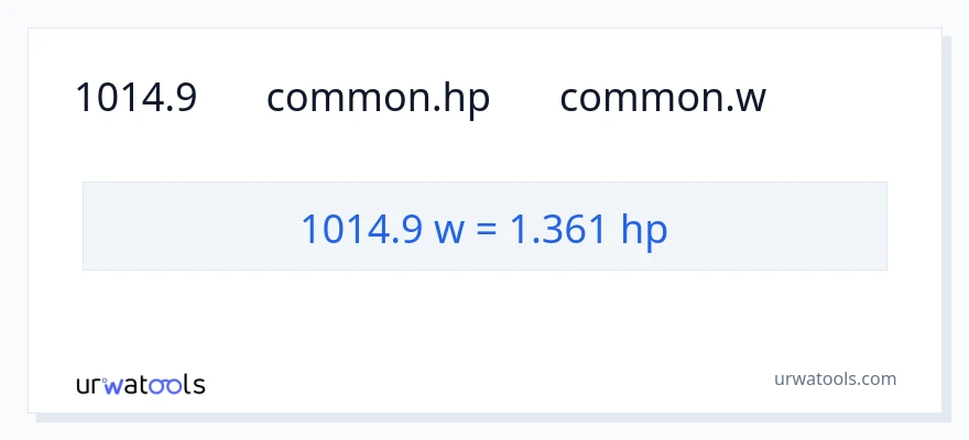 تبدیل 1014.9 وات به اسب بخار