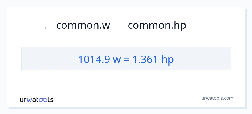 1014.9 વોટ્સ થી હોર્સપાવર રૂપાંતર