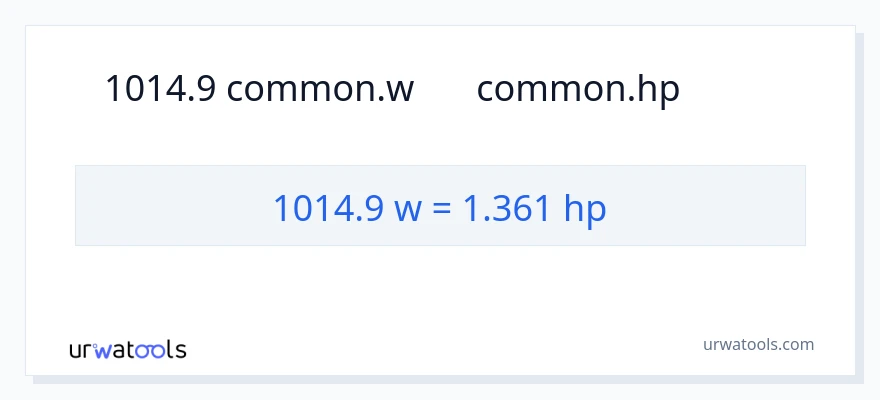 1014.9 ワット から 馬力 への変換