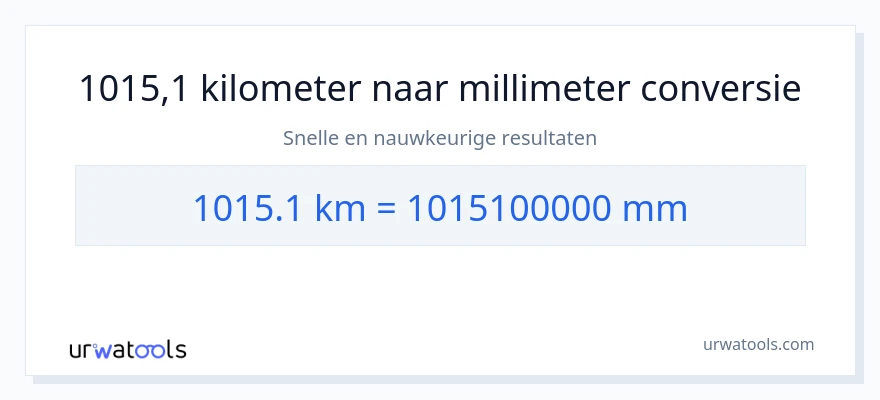 1015.1 kilometers naar millimeters conversie
