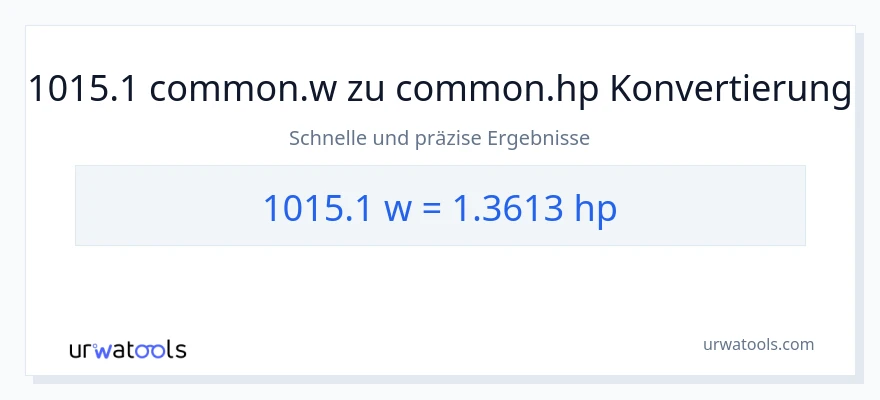 1015.1 Watt zu PS Umwandlung