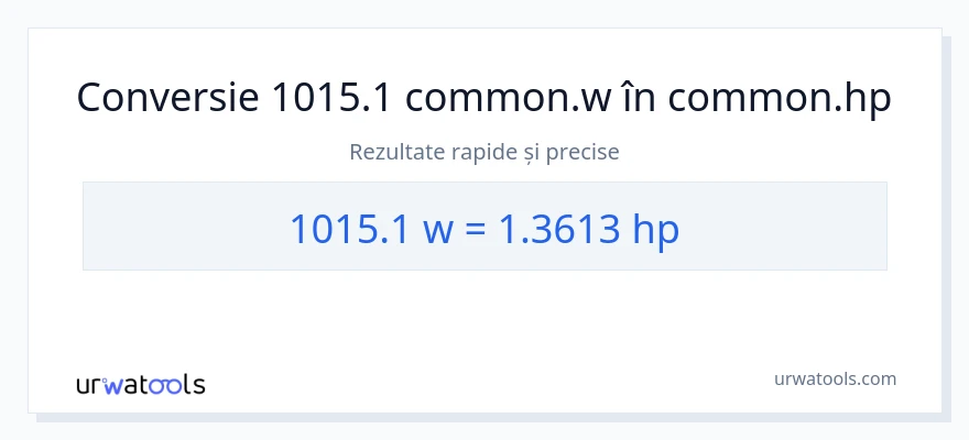 Conversie 1015.1 wați la cai putere