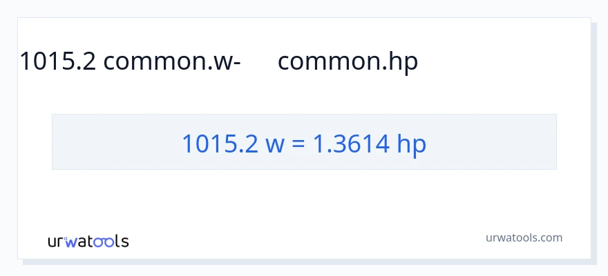 1015.2 վատտ-ից ձիաուժ փոխակերպում