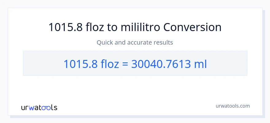 1015.8 mga onsa ng likido patungong mga mililitro na conversion