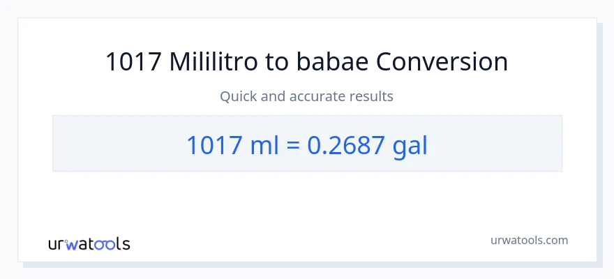 1017 mga mililitro patungong Mga galon na conversion