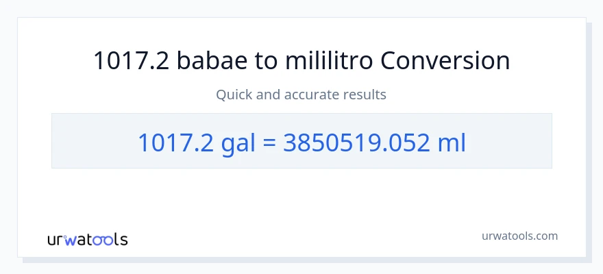 1017.2 Mga galon patungong mga mililitro na conversion