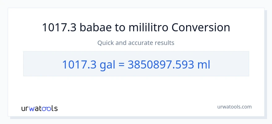 1017.3 Mga galon patungong mga mililitro na conversion
