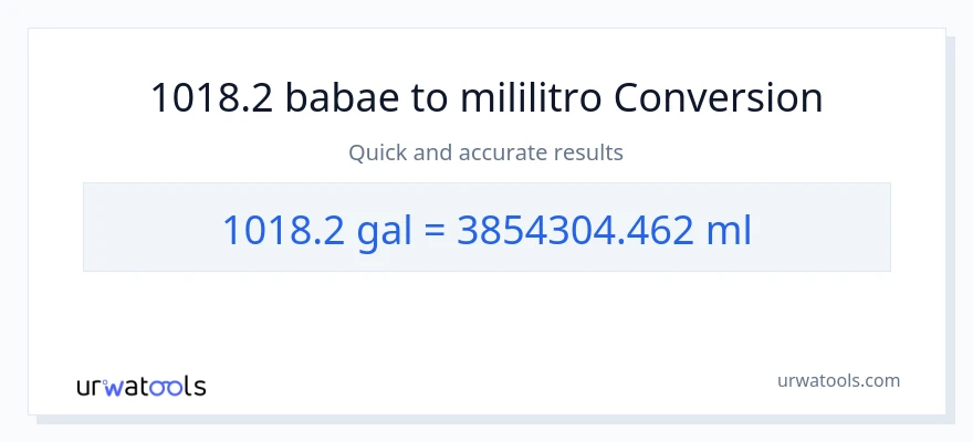 1018.2 Mga galon patungong mga mililitro na conversion