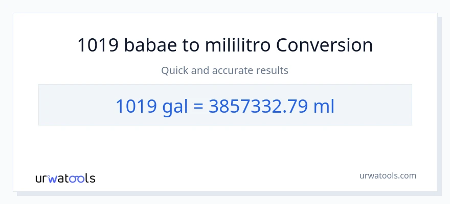 1019 Mga galon patungong mga mililitro na conversion