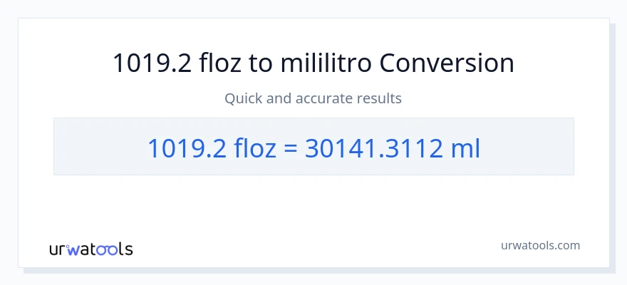 1019.2 mga onsa ng likido patungong mga mililitro na conversion