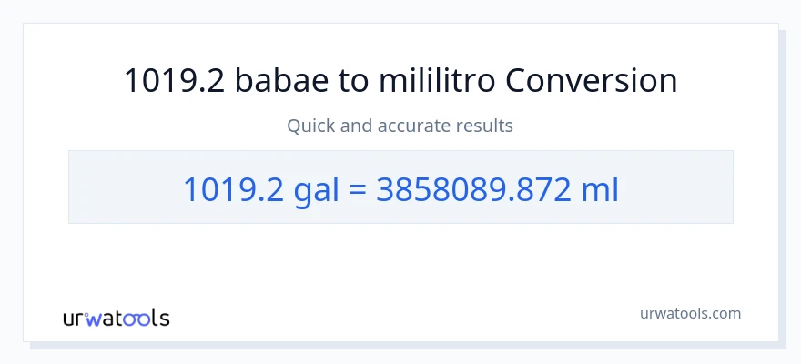 1019.2 Mga galon patungong mga mililitro na conversion