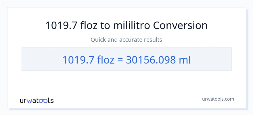 1019.7 mga onsa ng likido patungong mga mililitro na conversion
