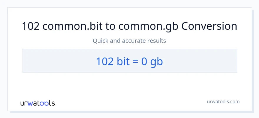 การแปลง 102 Bits เป็น Gigabytes