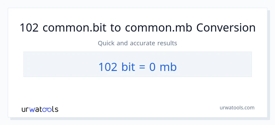 التحويل من 102 Bits إلى Megabytes