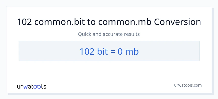 102 Bits patungong Megabytes na conversion