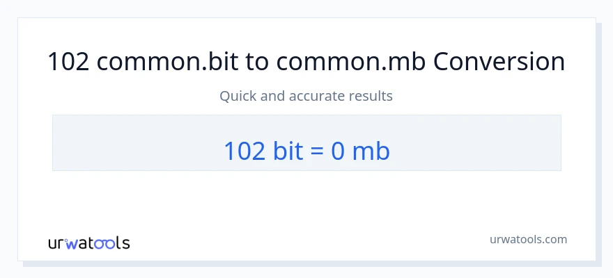 102 Bits ته Megabytes بدلون