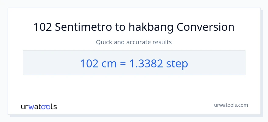 102 Mga Sentimetro patungong mga hakbang na conversion