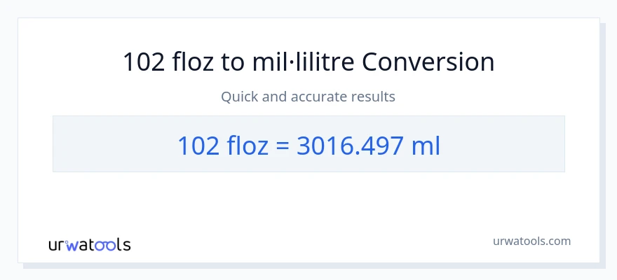 Conversió de 102 unces fluides a mil·lilitres